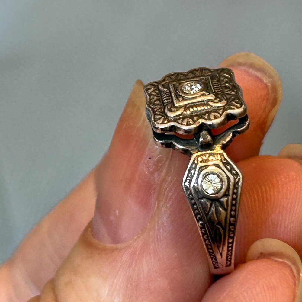 Silver Square Ring - image 5